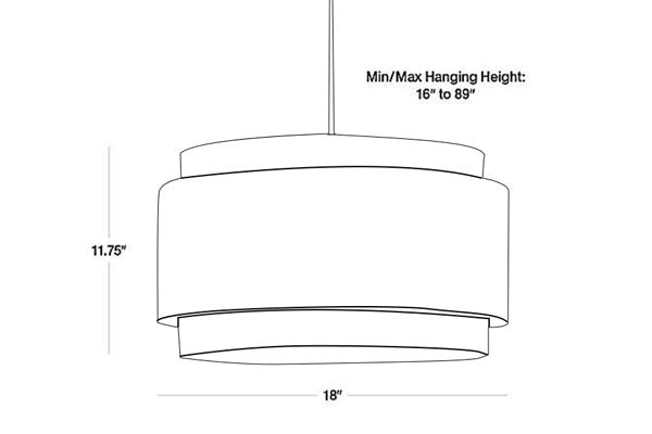 Avery Natural Linen Double Drum Pendant Light