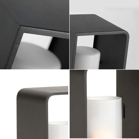 Dazuma Rectangular Frame Waterproof Black Modern Solar Lights