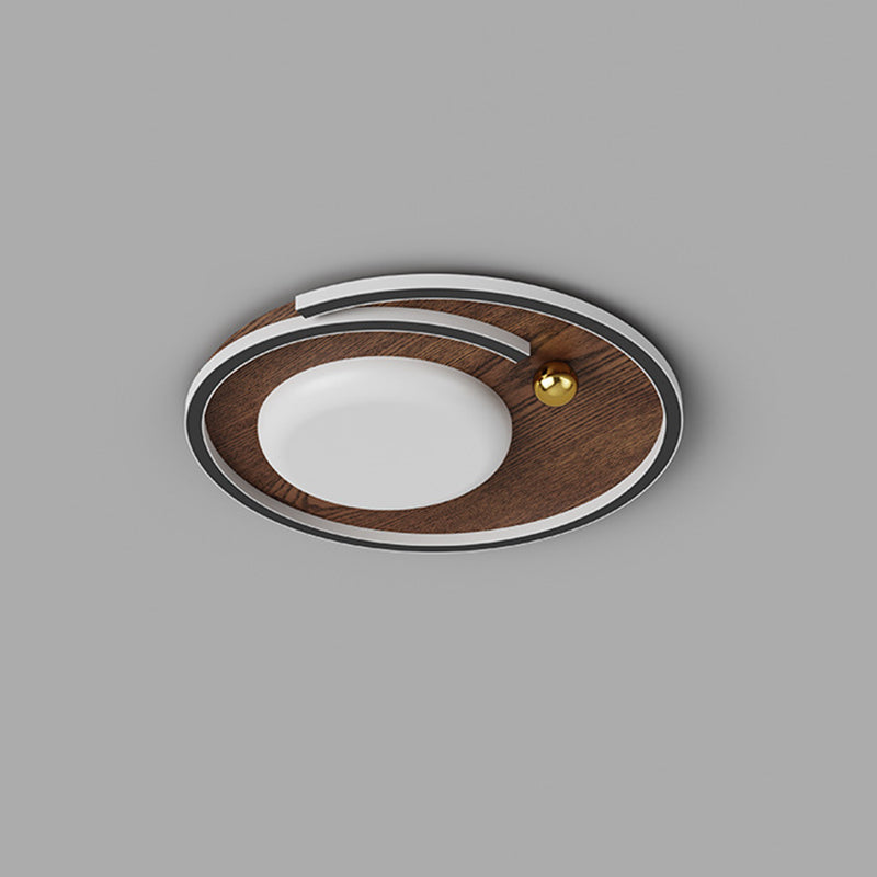 Plafoniera rotonda color noce con intensità luminosa regolabile (vedi prodotto)
