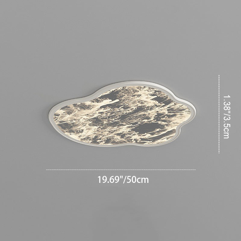 Schema dimensionale per plafoniera a forma di nuvola da 50 cm