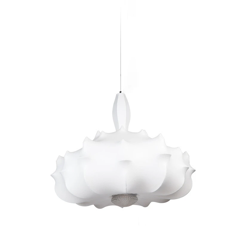 Lampadario a sospensione Full Nordic Cocoon a LED in seta con finitura bianca