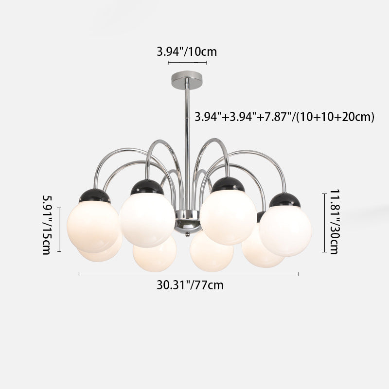 Afmetingsschema voor de grootste kroonluchterconfiguratie