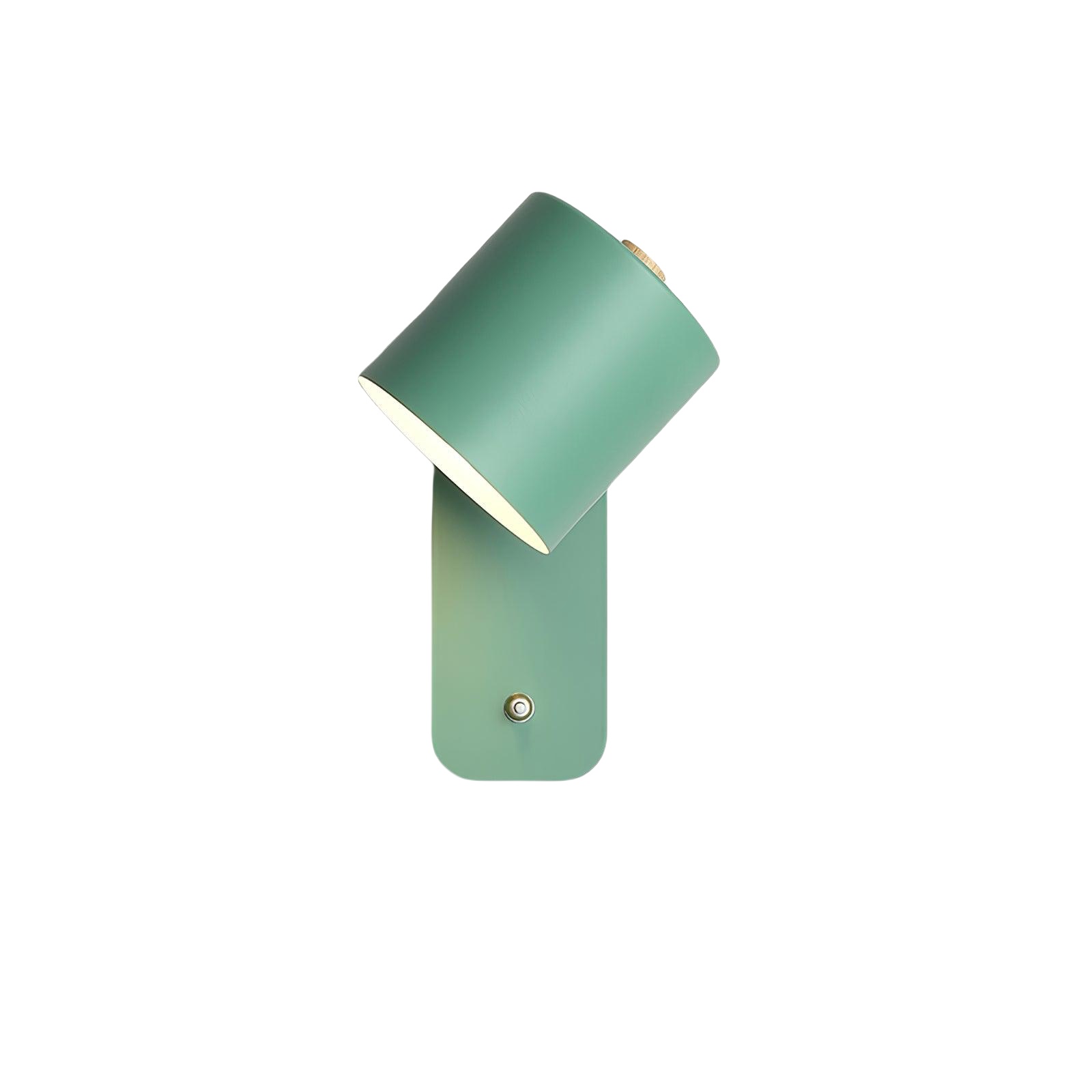 Productoverzicht van de groene draaibare cilindervormige wandlamp
