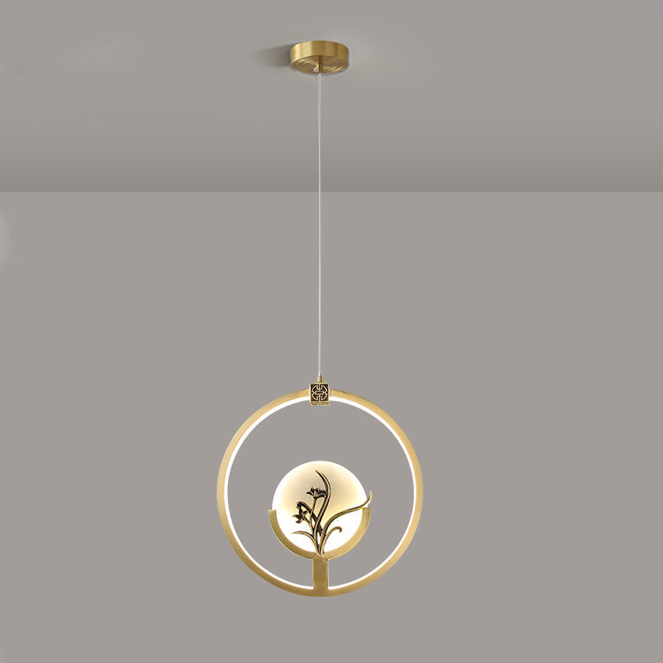 variante de suspension lumineuse de style orchidée et bambou