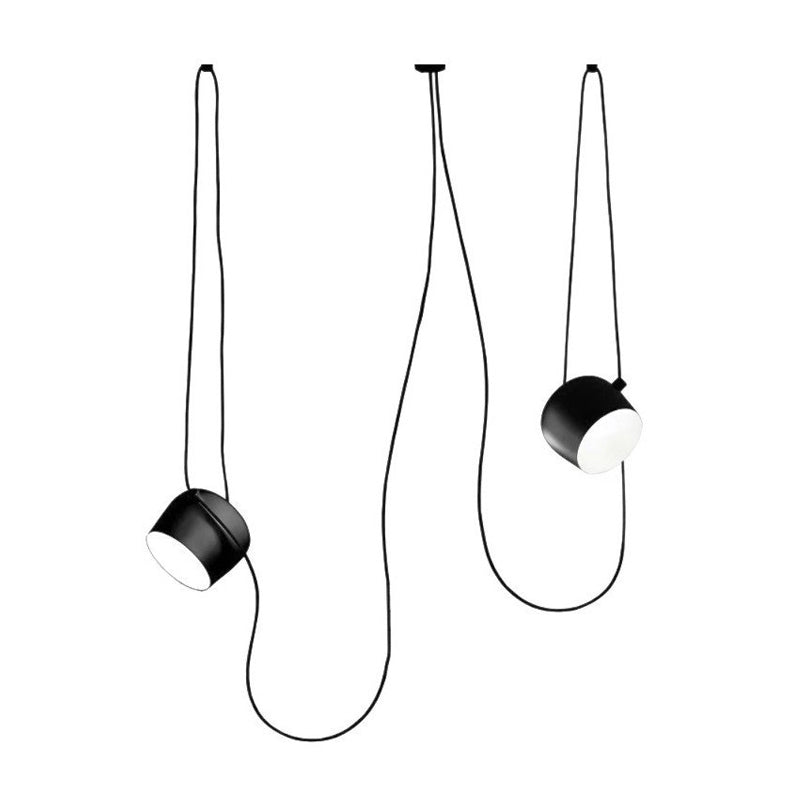 Zweiflammige schwarze Spot Adjust Pendelleuchte