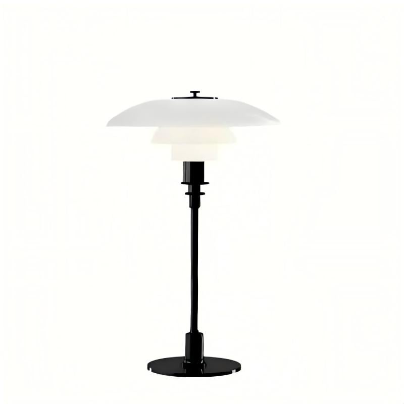 Nordic multi-layer opal glass table lamp in black finish