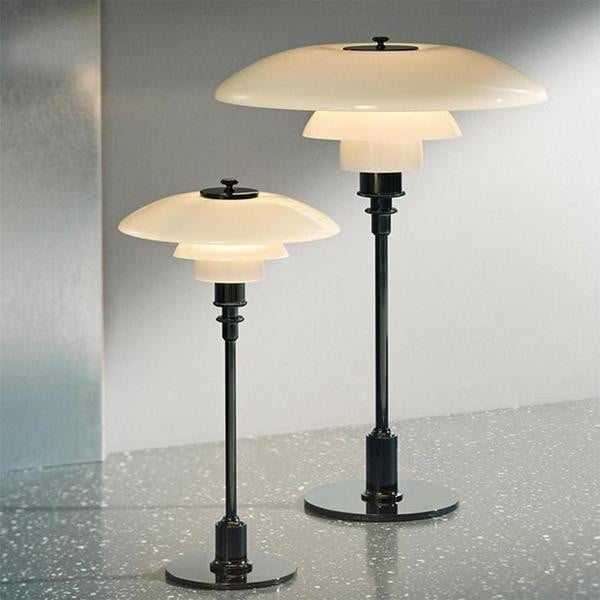 Opal glass multi-layer table lamp detail