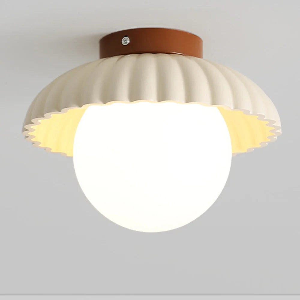 Lámpara de techo Juno con capullo de flor de vidrio color crema, sku blanco.webp__PID:38503a11-eaa7-4006-9930-097987c98073