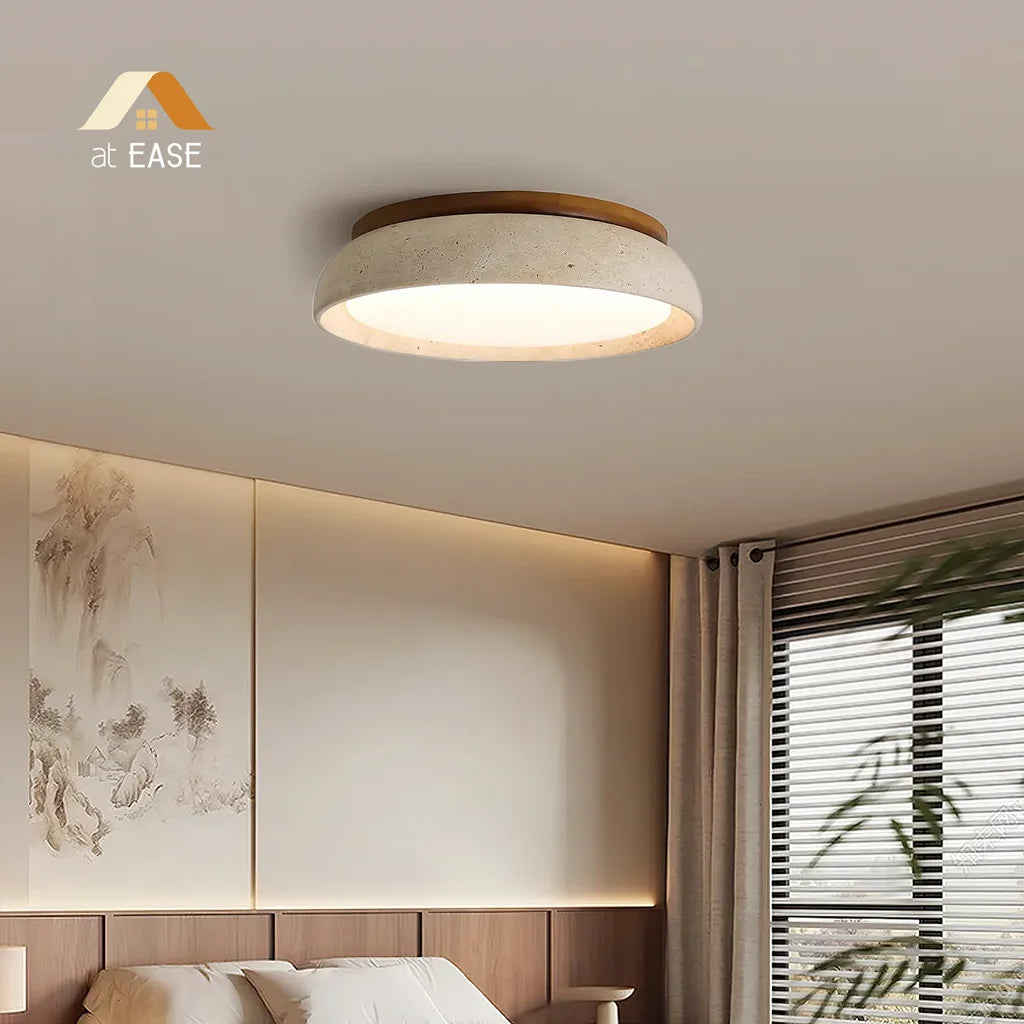 Veliana Wabi-Sabi Round Travertine Ceiling Light scene2.webp__PID:f3cb3610-0275-4021-be19-169828f8d603