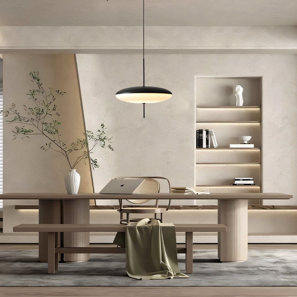 Claudio Saucer Pendant Light black study room.jpg__PID:eac1e41a-2e57-476c-90fa-e47a798b6267