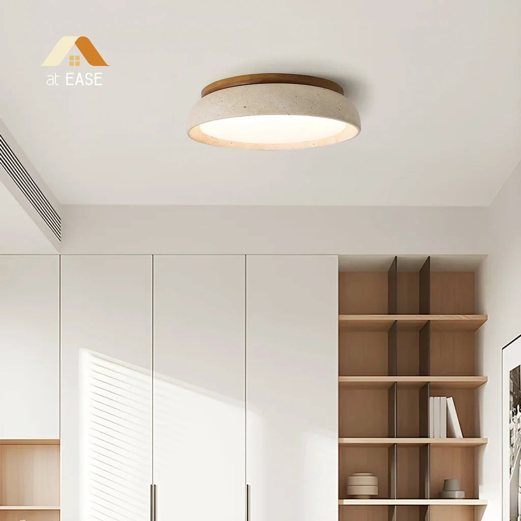 Veliana Wabi-Sabi Round Travertine Ceiling Light scene6.webp__PID:02753021-fe19-4698-a8f8-d603038f294f