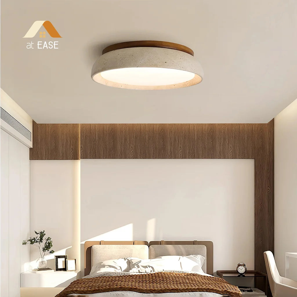 Veliana Wabi-Sabi Round Travertine Ceiling Light scene3.webp__PID:cb361002-7530-41fe-9916-9828f8d60303