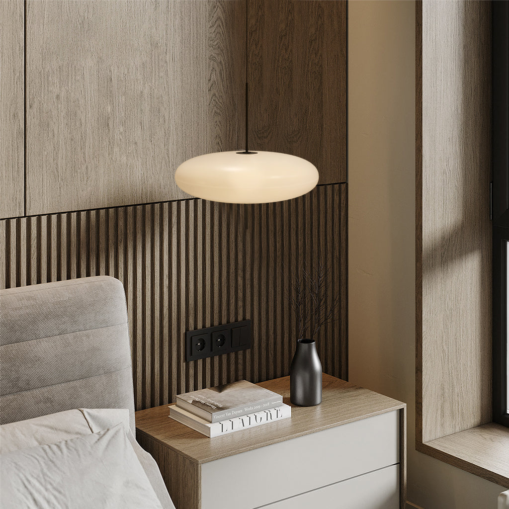 Claudio Saucer Pendant Light white bed room.jpg__PID:798b6267-1656-4ea8-88ce-8bd1fbe0d743