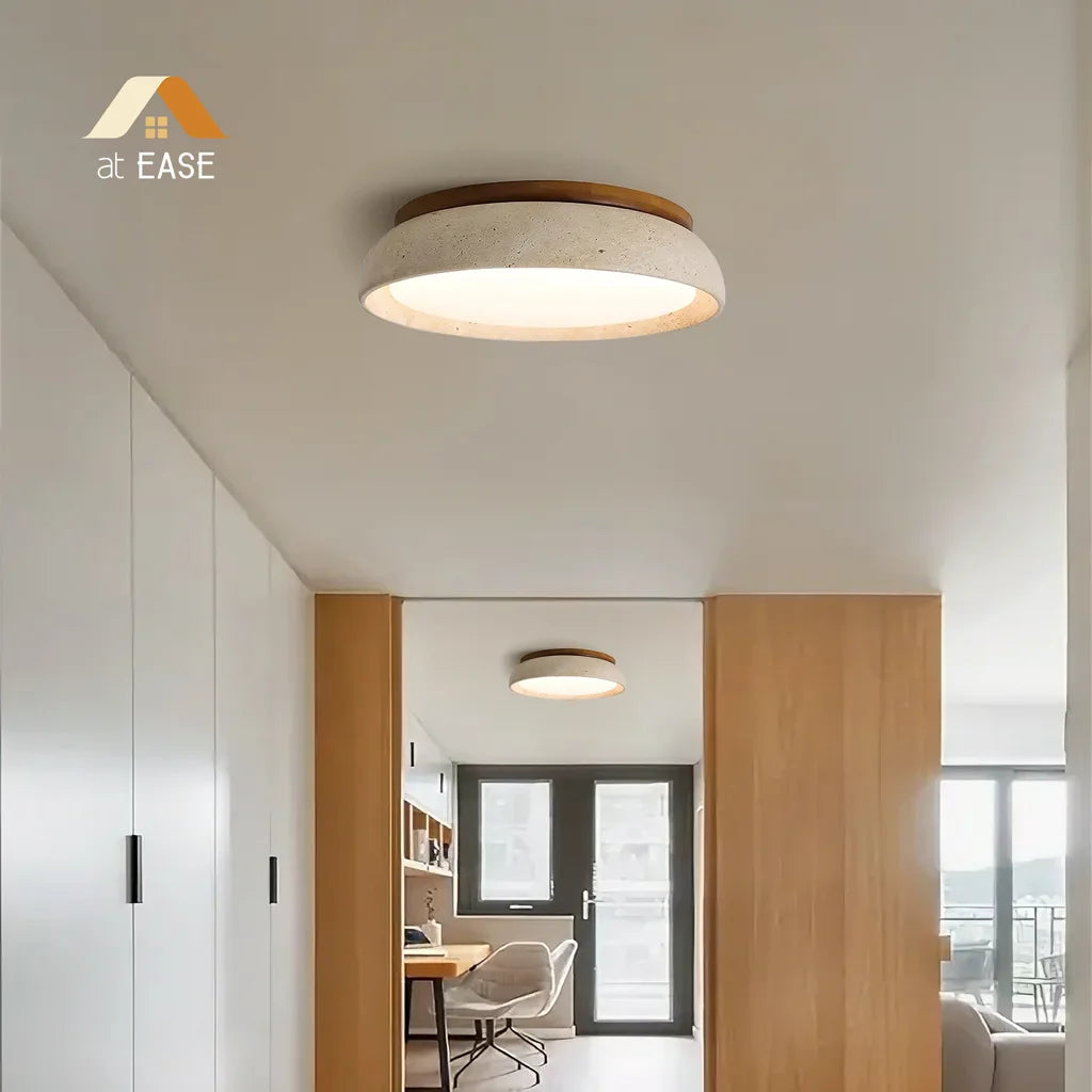 Veliana Wabi-Sabi Round Travertine Ceiling Light scene1.webp__PID:a8f3cb36-1002-4530-a1fe-19169828f8d6
