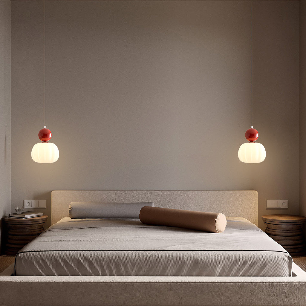 Scout Cream Art Deco hanglamp met één kop, rood2.jpg__PID:60b553e7-0f46-4529-856d-9d840b069d2b