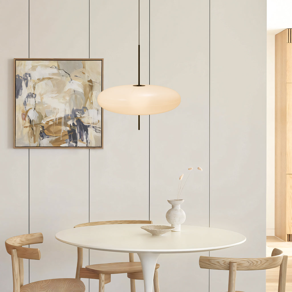 Claudio Saucer Pendant Light white dinning room.jpg__PID:8b626716-56ee-48c8-8e8b-d1fbe0d74397