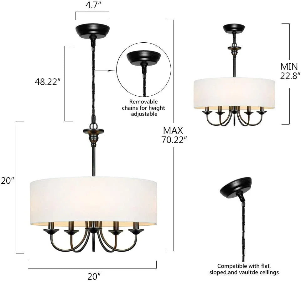 Suspension tambour en tissu Thais Irene Nyneve