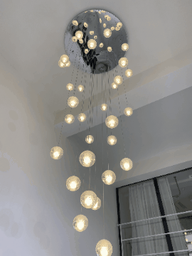 Hanglampen met bubbelkristallen