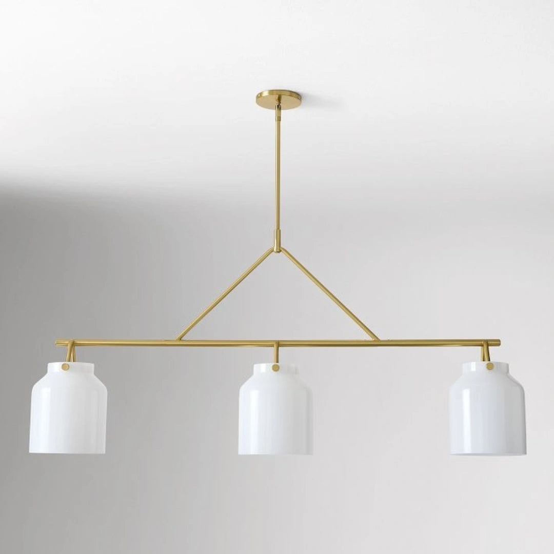 Jane Moderne Hanglamp met 3 Lichtpunten in Melkglas, Koepelvormig ontwerp.