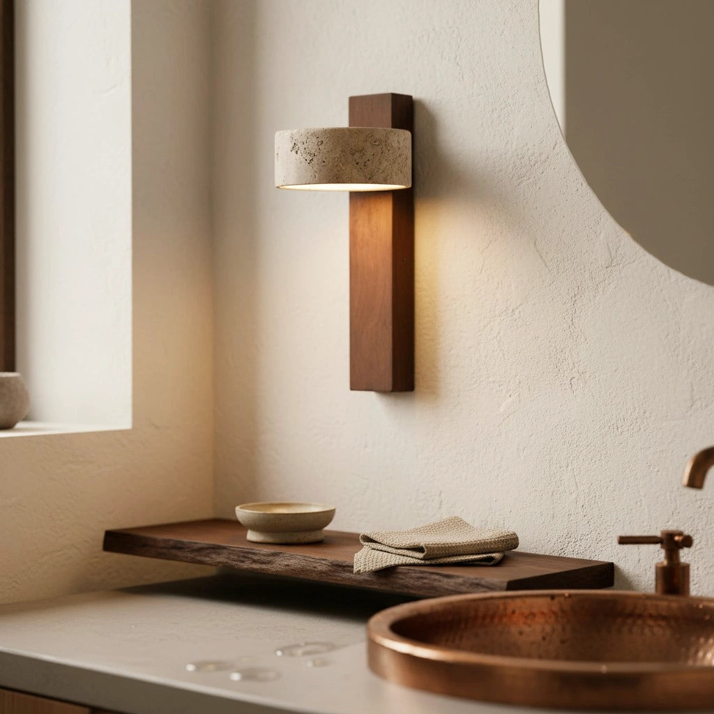 Applique murale LED en travertin naturel Shawna Wabi Sabi1.webp__PID:7efc2167-11eb-43e0-9095-196e8f833f9f