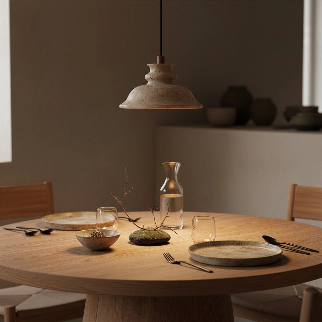 Maja Wabi-Sabi Bell travertijn hanglamp12.webp__PID:7b726878-81f6-46e2-a2b4-0be9976a39e0