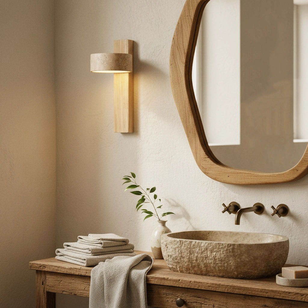 Applique murale LED en travertin naturel Shawna Wabi Sabi8.webp__PID:94707466-3a86-4b9b-8114-2a7ac90db63f