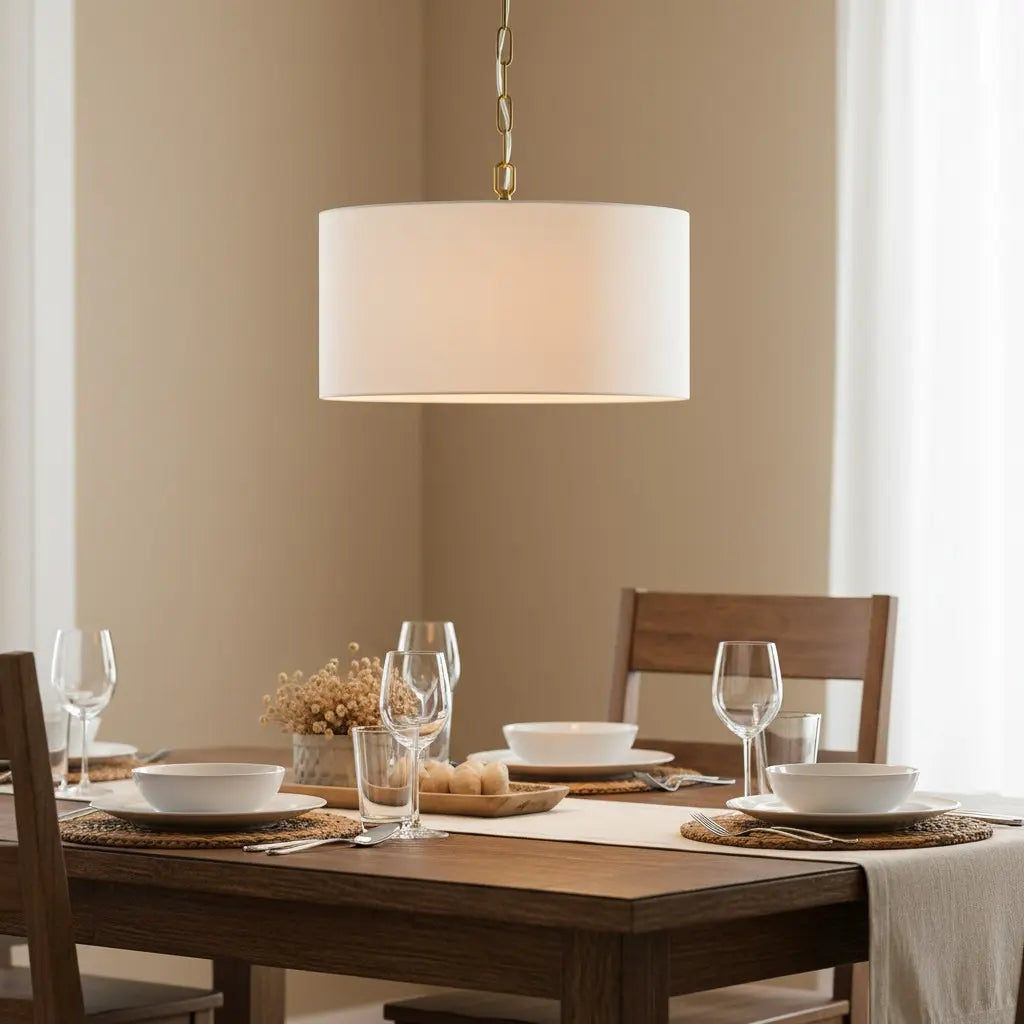 Lampe suspendue tambour en lin Mirenna Modern Farmhouse9.webp__PID:ae51e964-f367-4c47-889d-f548c490574d