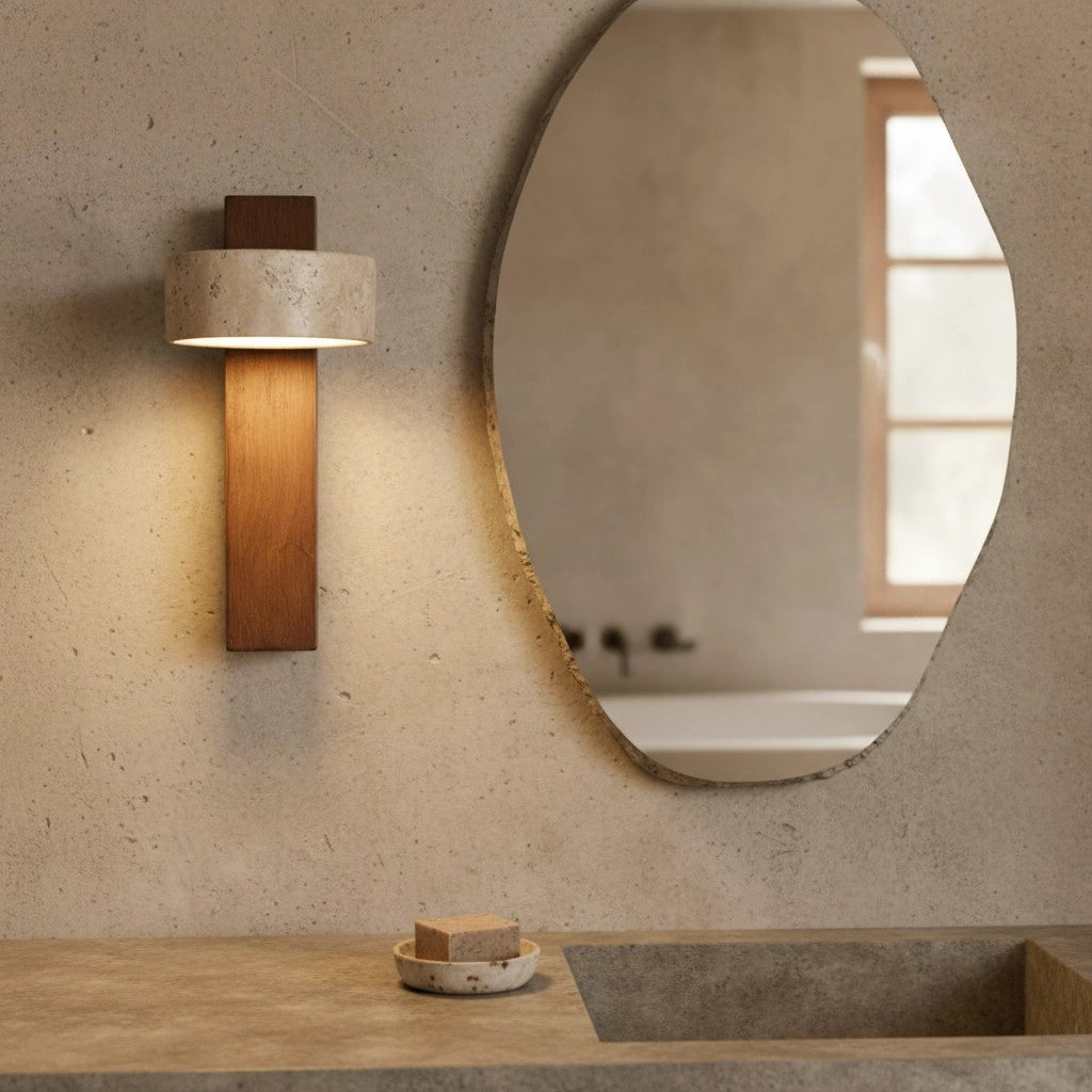 Applique murale LED en travertin naturel Shawna Wabi Sabi12.webp__PID:fb9b4114-2a7a-490d-b63f-e16266bebee8