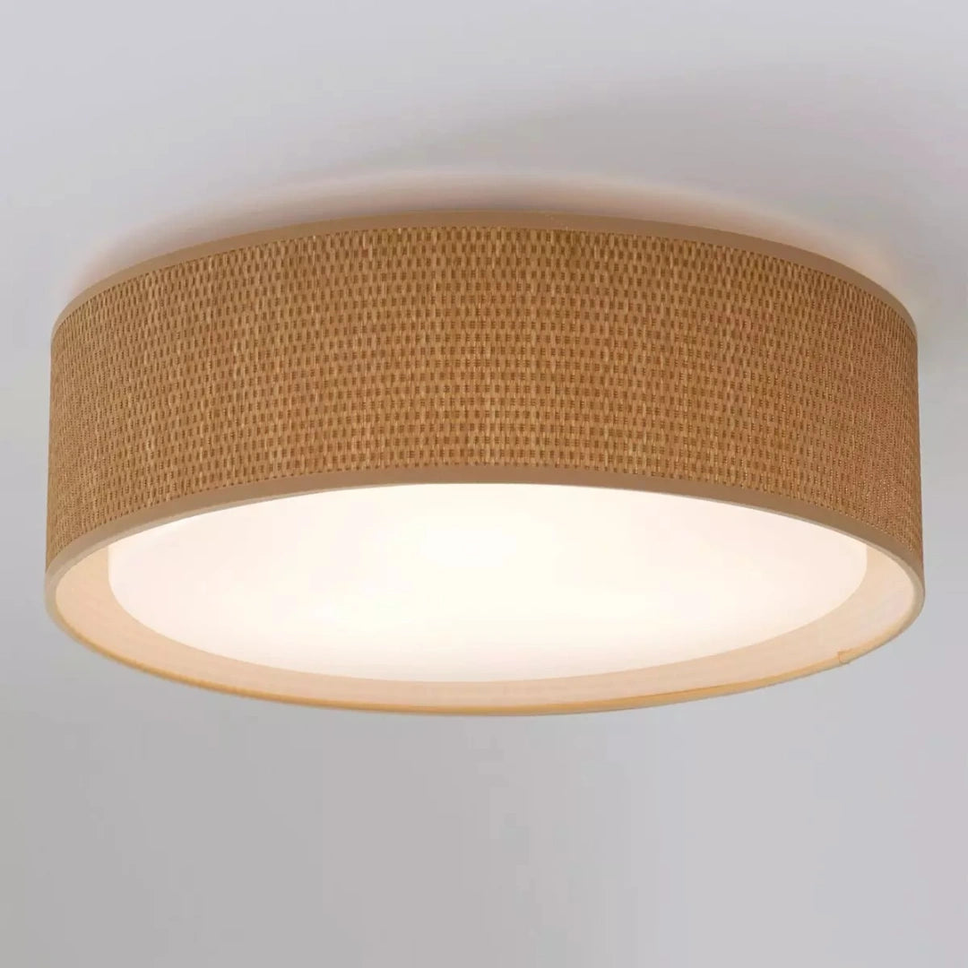 Shelby Modern Slim Shade LED-plafondlamp voor inbouw, grasdoek