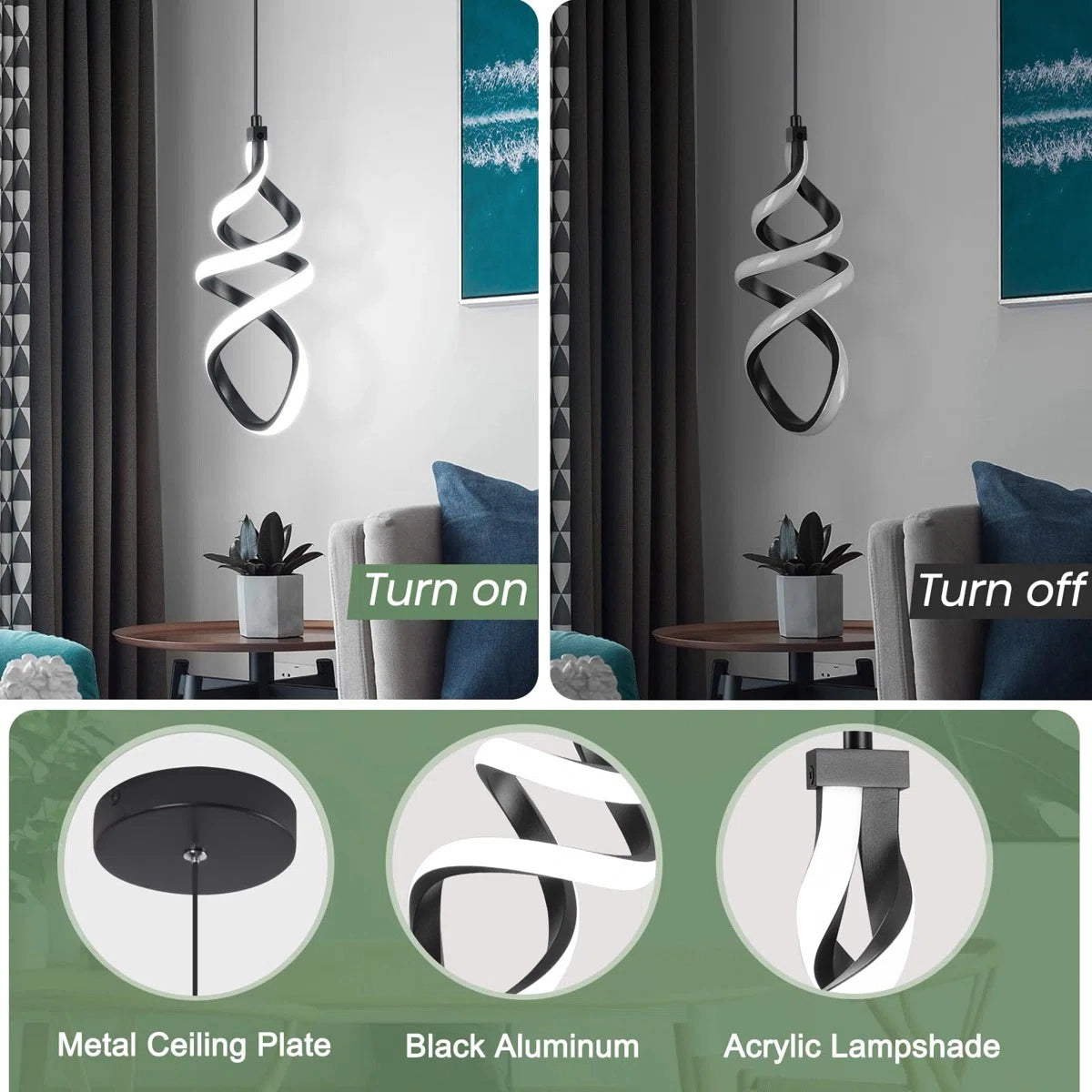 Ray moderne aluminium spiraal LED-hanglamp detail2.webp__PID:53683ad4-ae1f-46b8-b8cc-805248de892c