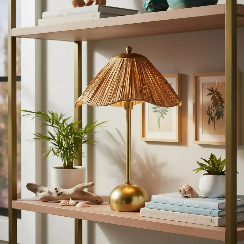 Ivyre moderne geschulpte metalen tafellamp van raffia16.webp__PID:931c3b96-0625-4103-a4b7-33945805215e