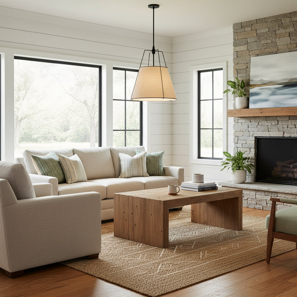 Shimmer minimalistische conische linnen metalen hanglamp-11.jpg__PID:b1932e6c-51db-4db3-8ac1-2fc68c15fe66