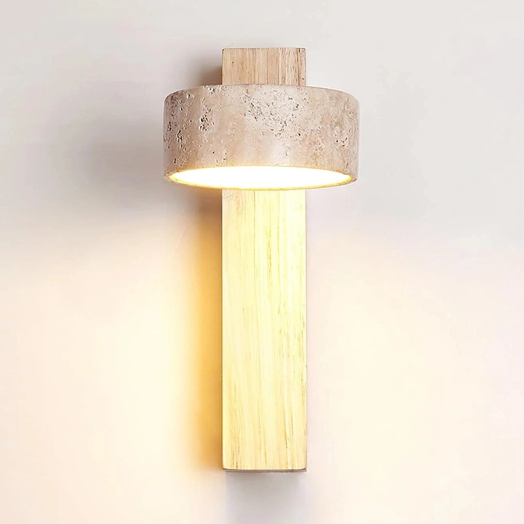 Applique murale LED en travertin naturel Shawna Wabi Sabi bois.webp__PID:ec42b4f1-4c7c-4bc9-aa92-20ab452f4db6