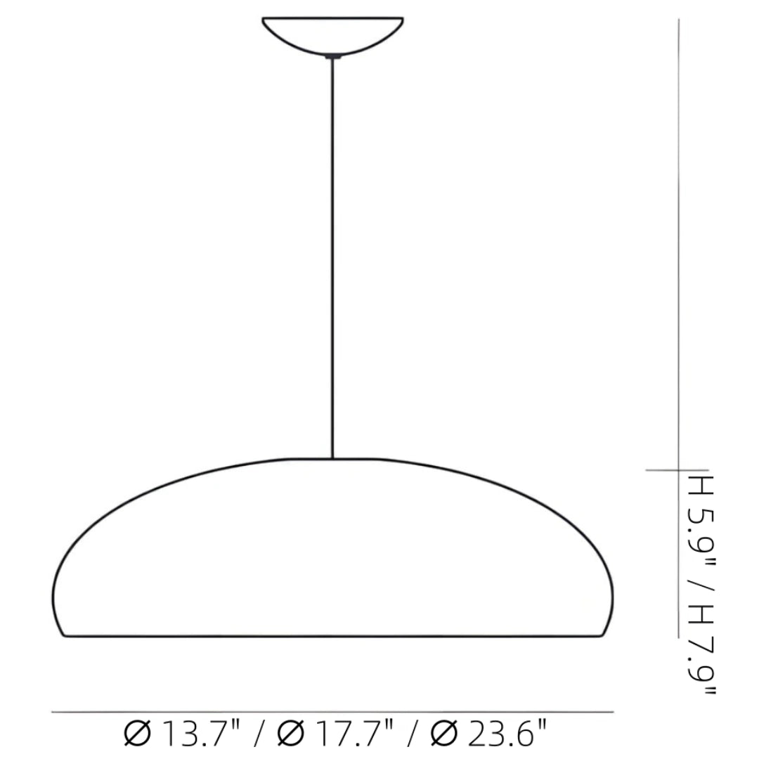 Elsie minimalistische bunte Acryl-Schalen-Pendelleuchte Größe.webp__PID:2c184108-0617-4a37-9ccf-667110367014