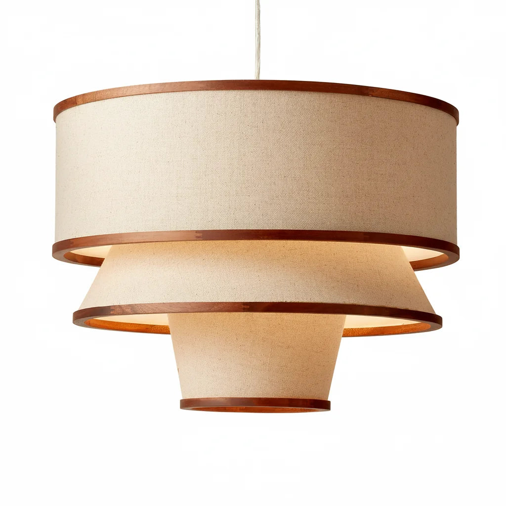 Suspension moderne Caroline en bois de noyer et lin 1.webp__PID:bd67edea-70ed-4e3e-b6e4-750b20908b7e