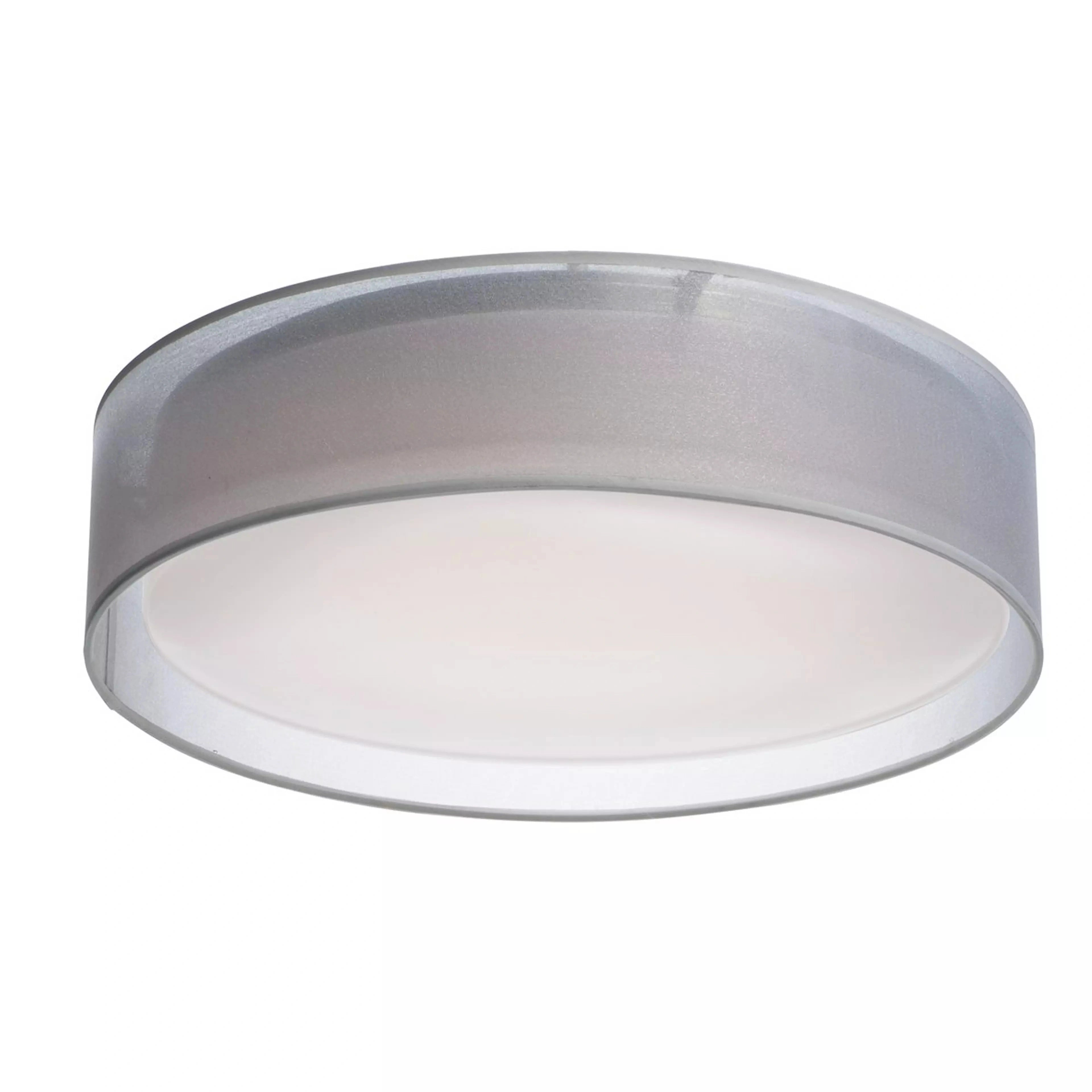 Shelby Modern Slim Shade LED-plafondlamp voor inbouw, wit organza