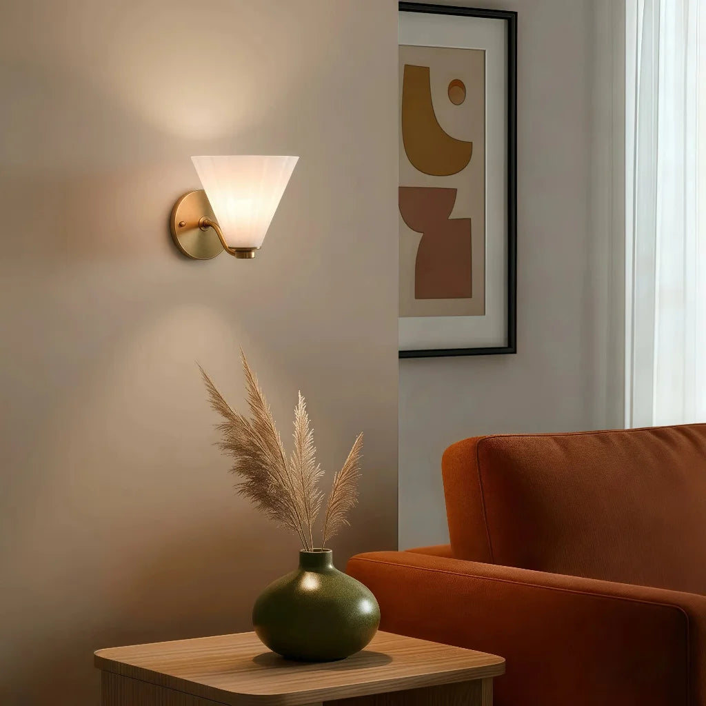 Kiro moderne gegolfde glazen uitlopende decoratieve wandkandelaar