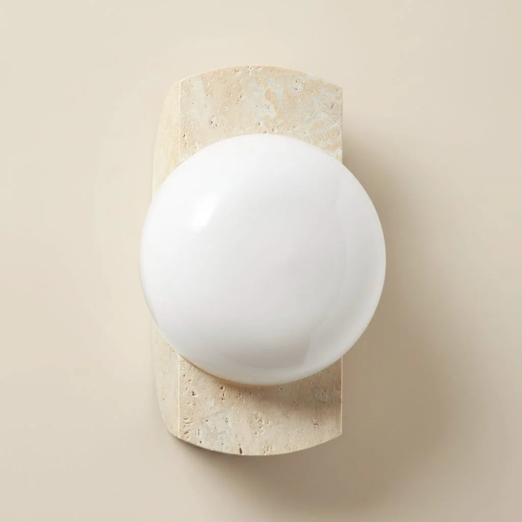 Applique murale globe en travertin et verre opalin Robin Minimalist 2.webp__PID:602d854e-6a38-4d2a-9e19-3bc03a261f14