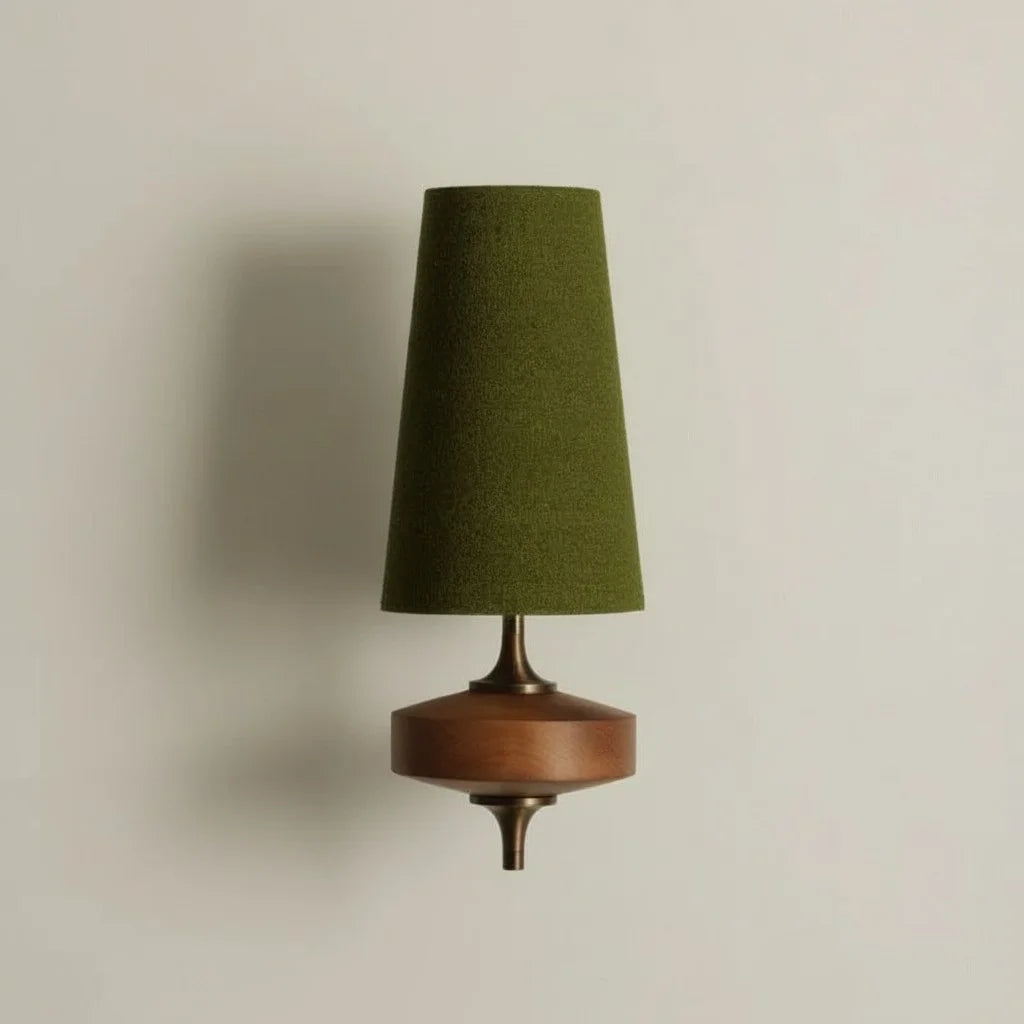Kaelen Vintage stoffen wandkandelaar met taps toelopend accent 1 kop groen sku.webp__PID:0456e1fe-92a6-4413-87c5-f505b27c059c