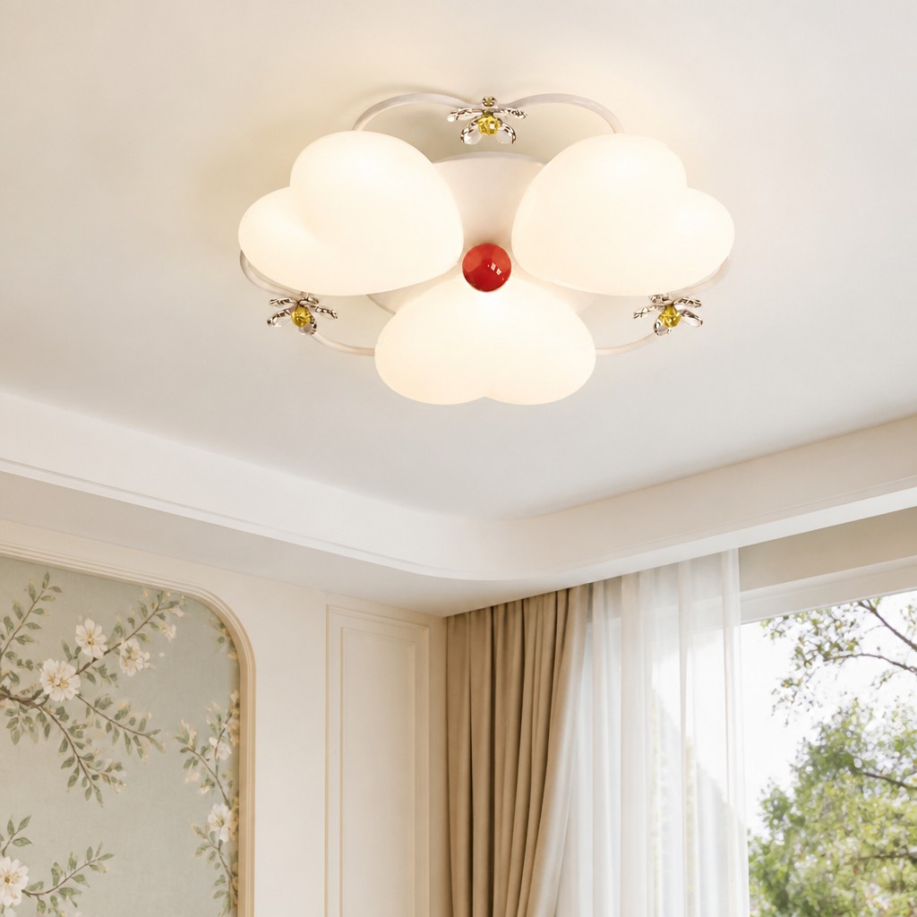 Plafoniera installata con illuminazione calda