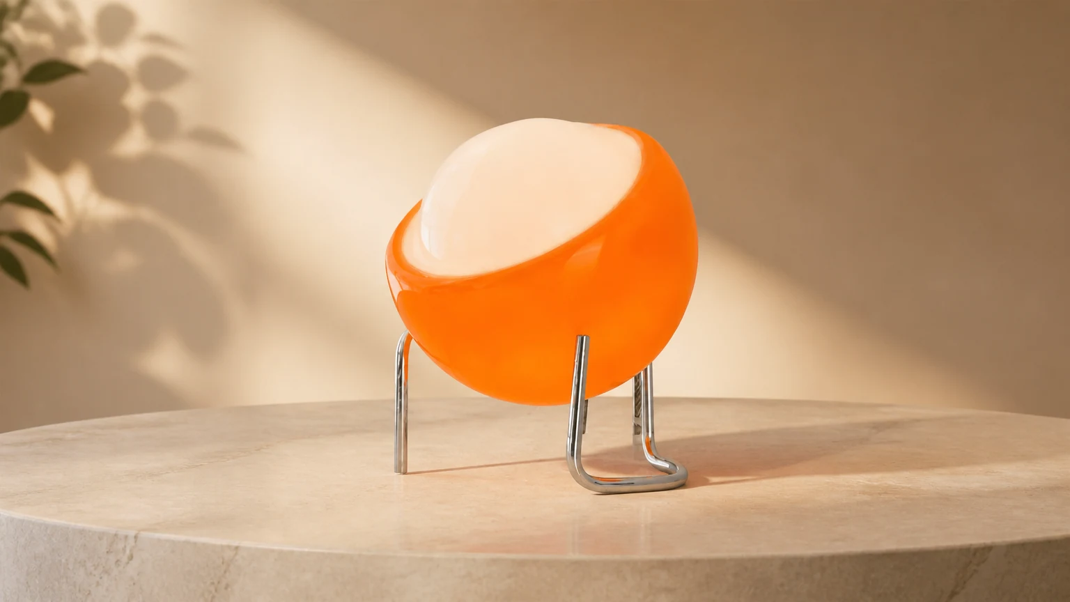 Kreative Bauhaus-Eier-Tischleuchte in einer warmen Tischdekoration