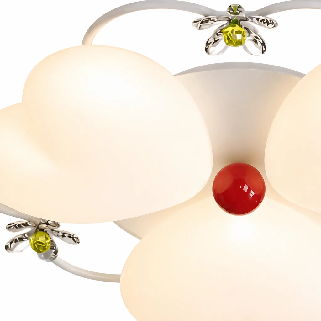 Dettaglio ravvicinato del paralume del fiore e della finitura decorativa.