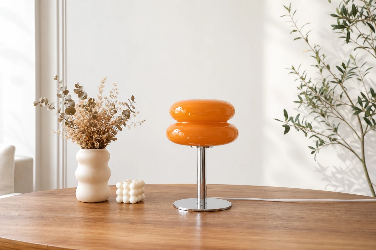 Scène de vie montrant la lampe dans une pièce meublée